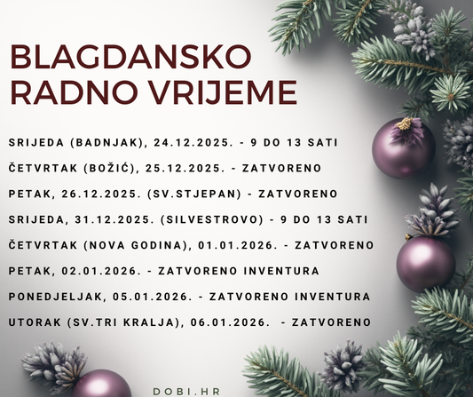 Blagdansko radno vrijeme 2025/2026