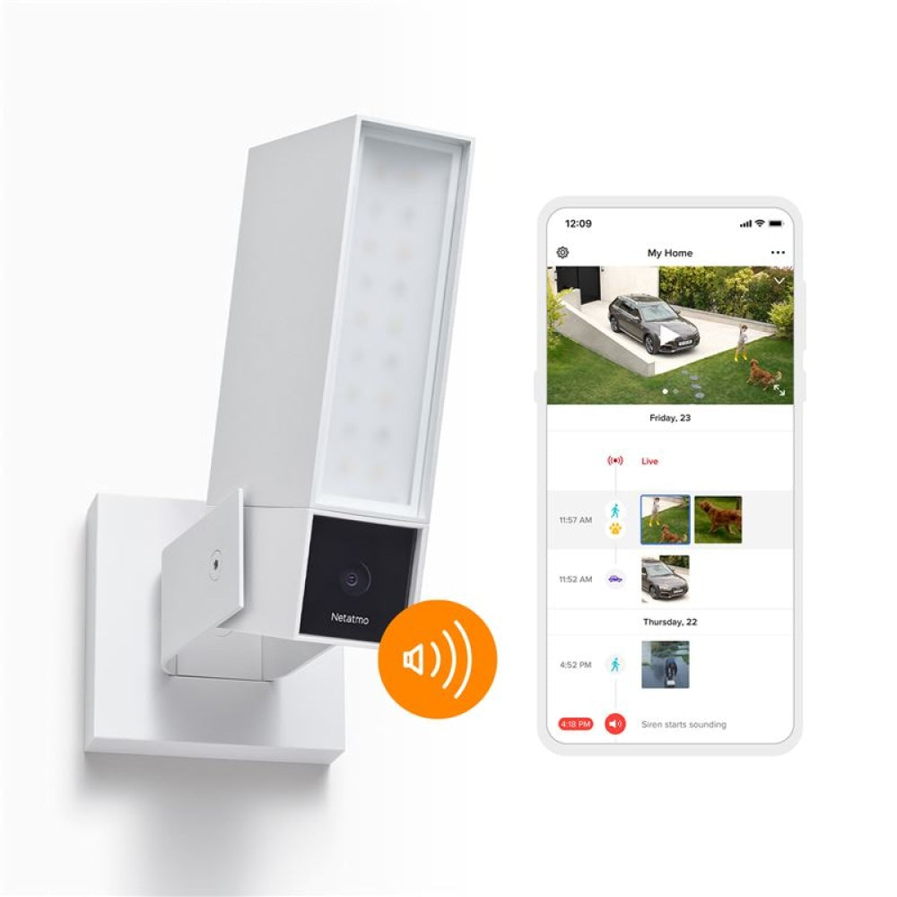 Netatmo Smart Outdoor Camera With Siren White - Vanjska Kamere Bijele Boje Nadzorna Kamera