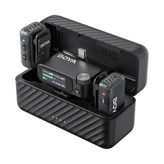 Mikrofon BOYA Boyamic 2-02, bežični, USB C, 3.5mm, crni