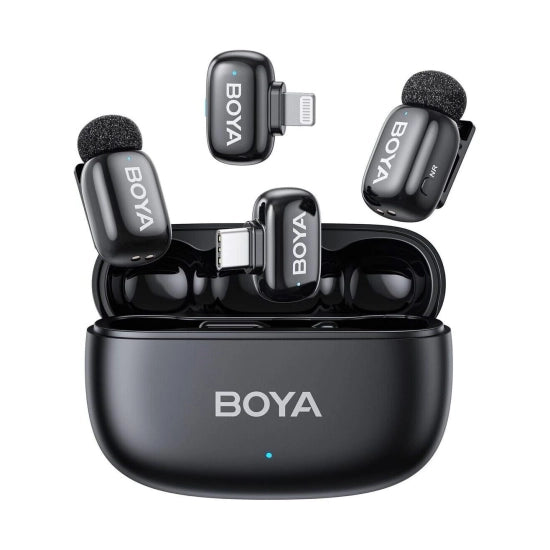 Mikrofon BOYA mini 2-01, bežični, USB C, Lightning, crni