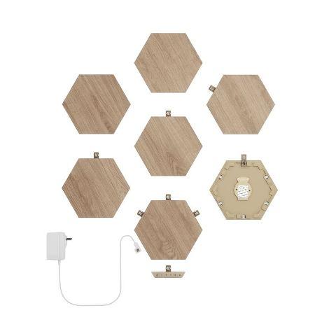 Nanoleaf Elements Hexagons Wood Look Starter Kit 7 pack
