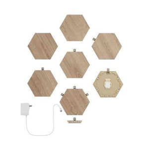 Nanoleaf Elements Hexagons Wood Look Starter Kit 7 pack