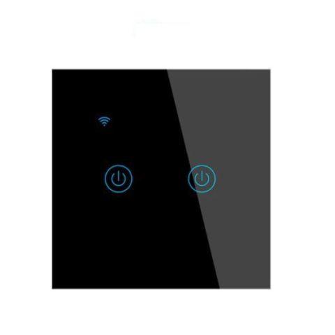 Pametni zidni prekidač za svjetlo dvostruki crni