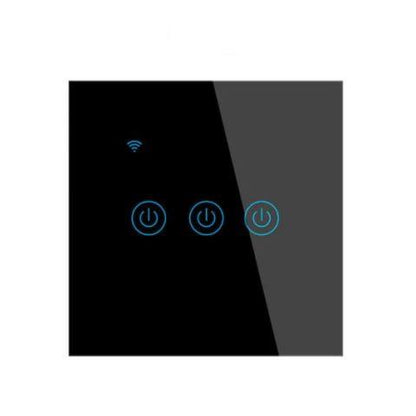 Pametni zidni prekidač za svjetlo trostruki crni